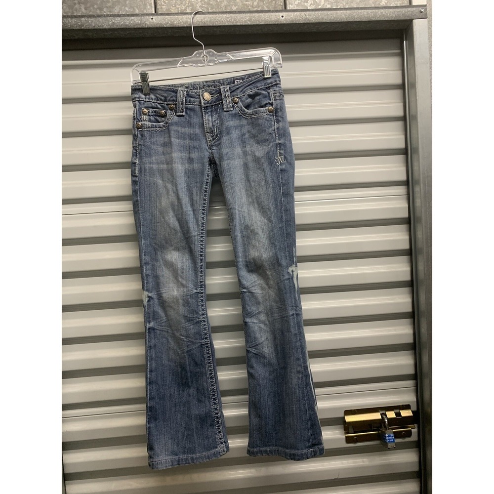 Miss Me JP4896EC Boot Cut Womens Jeans Blue Denim Size 25 Distressed